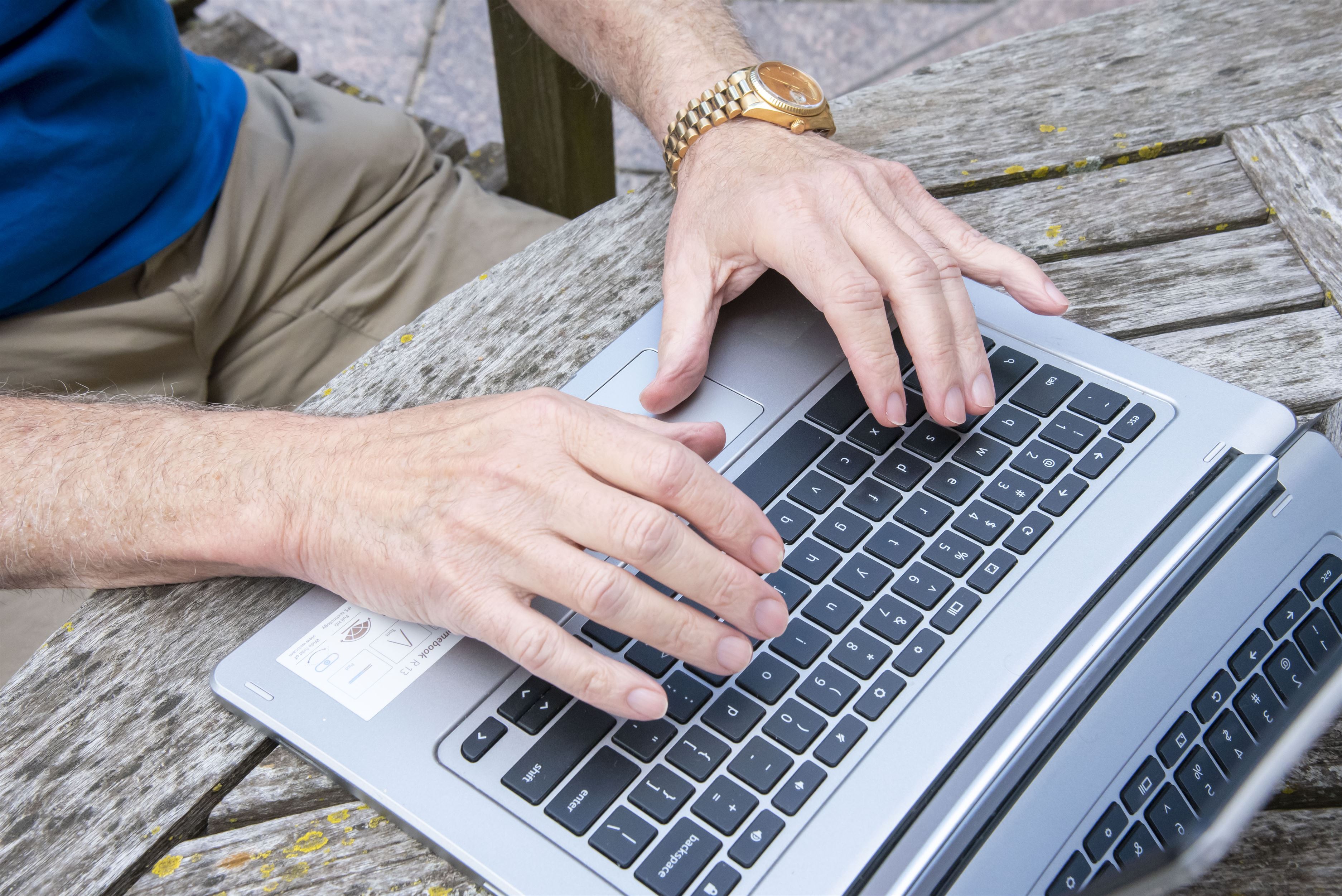 Hands on a keyboard